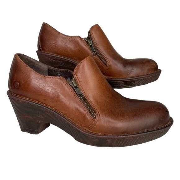 Born Shoes - Born ladies brown bootie clogs size 8
